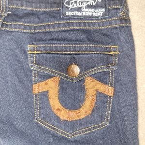 True Religion Womans Stretch Blue Jeans Dark Wash